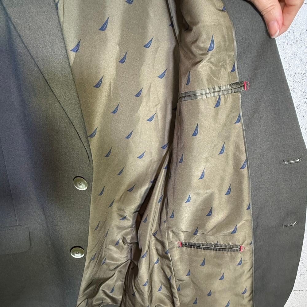 Nautica Men's Modern-Fit Stretch Fall Suit Olive Green  38R 32W $395 - Picture 12 of 16